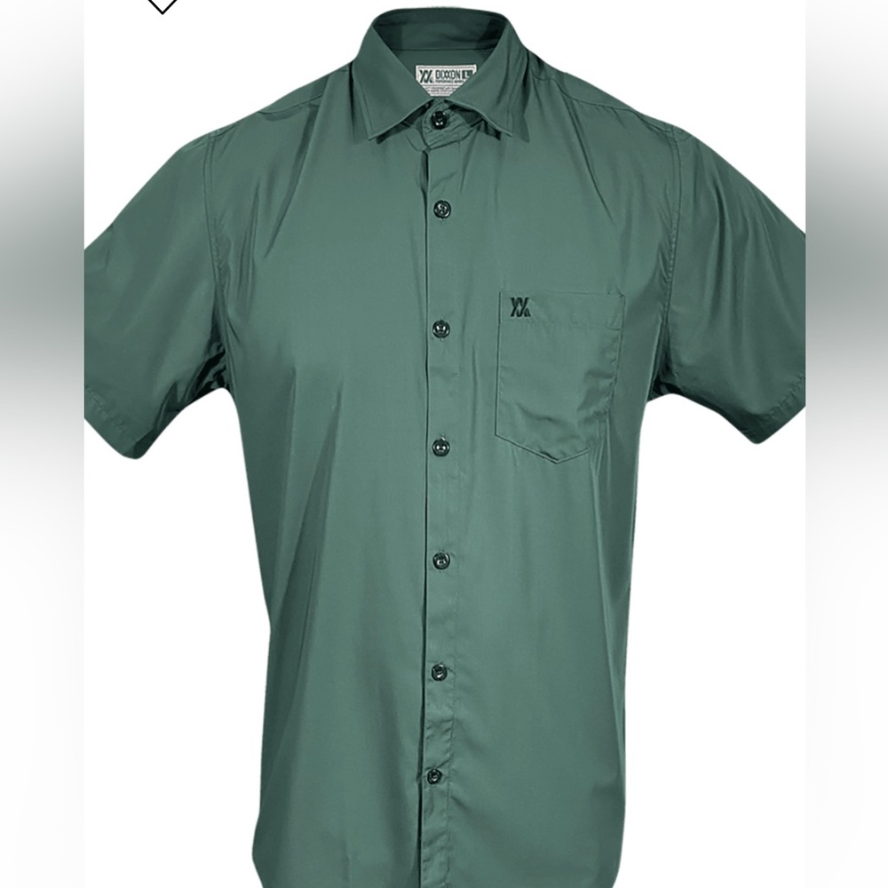 Solid green bamboo button up shirt brand new never opened